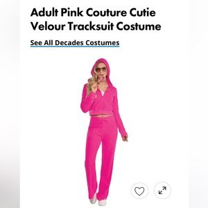 Pink velour Halloween track suit